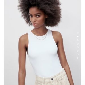 ZARA 2 bodysuit bundle. Color 1 White, 1 Nude. Size Medium